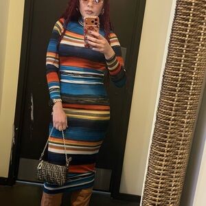 Striped Multicolor Bodycon Dress